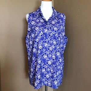 Ann Taylor floral collared tank size xl